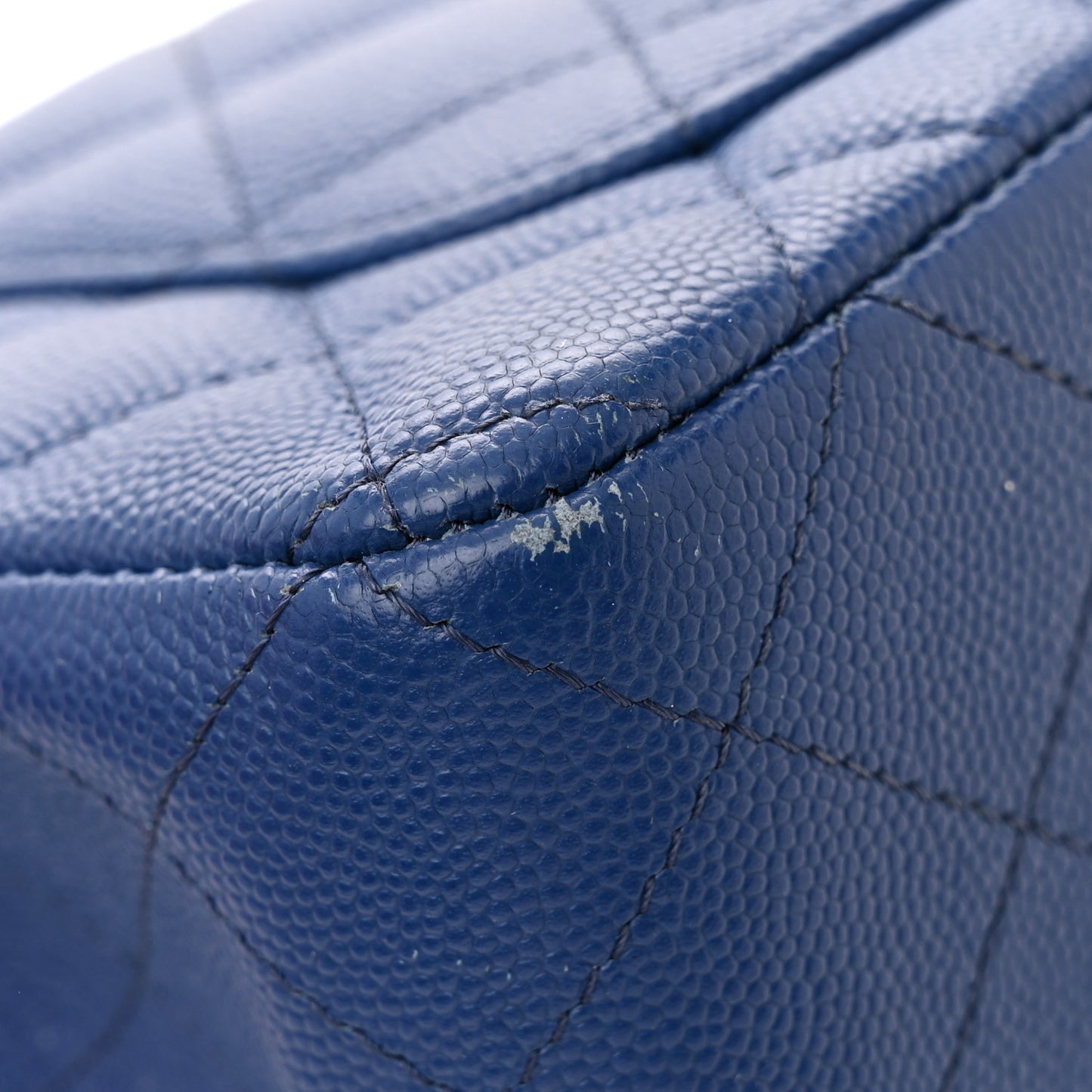 Caviar Quilted Mini Rectangular Flap Blue