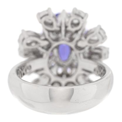Parker & West by FASHIONPHILE 18K White Gold Diamond Tanzanite Oval Cocktail Ring 53 6.5 3 of 9