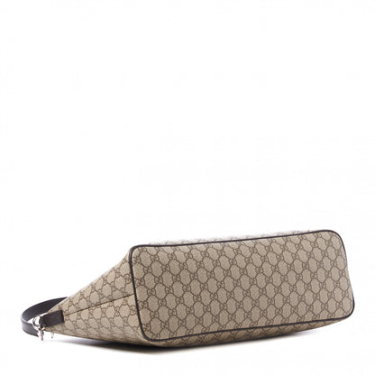 Gucci GG Supreme Monogram Medium Zippered Tote Dark Brown 4 of 10