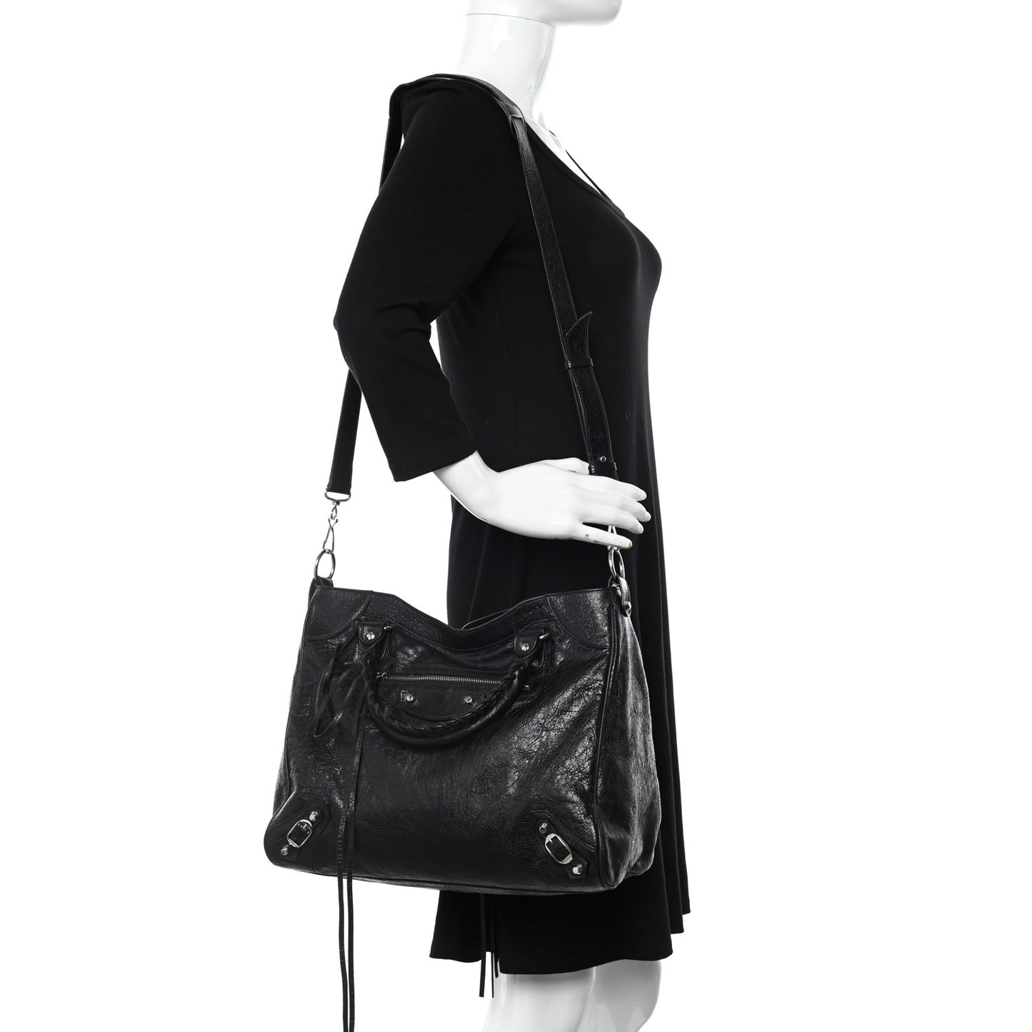 Agneau Classic Silver Hardware Velo Black