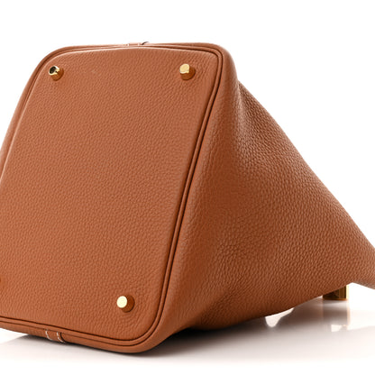 Hermes Taurillon Clemence Picotin Lock 22 MM Gold 10 of 10