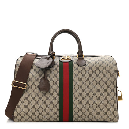 Gucci X BALENCIAGA BB Supreme Monogram Web Medium Ophidia Carry-On Duffle Bag Beige New Acero 1 of 9