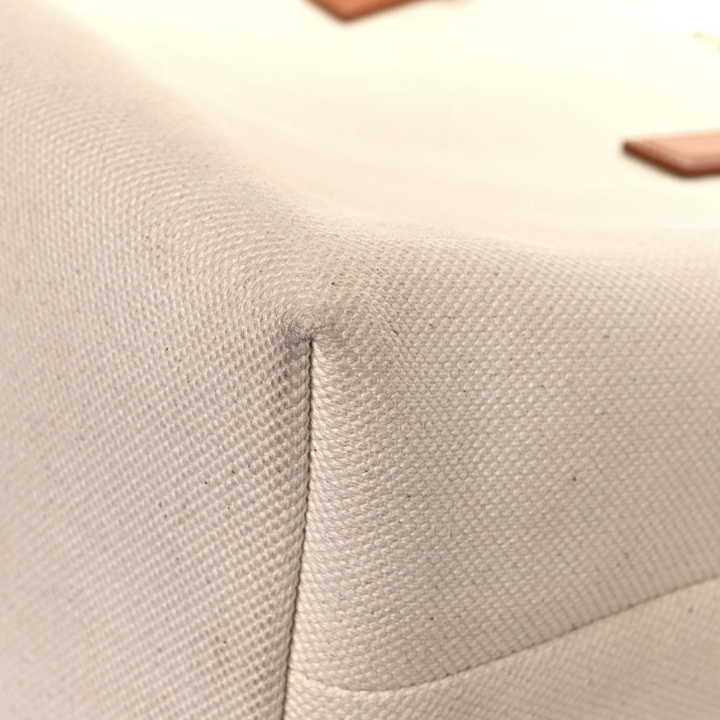 Canvas Calfskin Horizontal Cabas Natural Tan