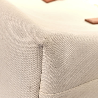 Celine Canvas Calfskin Horizontal Cabas Natural Tan 9 of 11