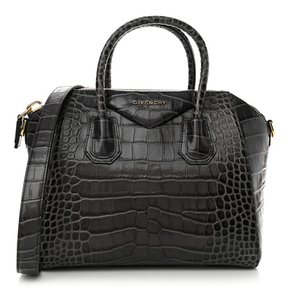 Givenchy Calfskin Crocodile Embossed Small Antigona Storm Grey 1 of 10