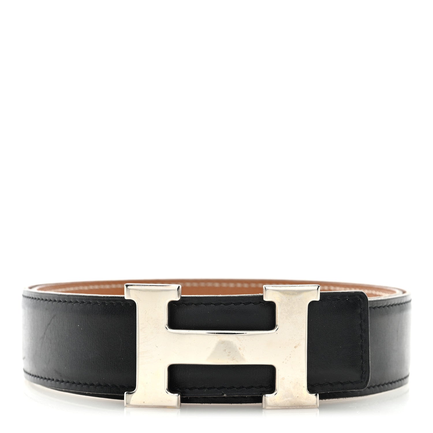 Hermes Swift Epsom 32mm H Belt Black Gold 1 of 3