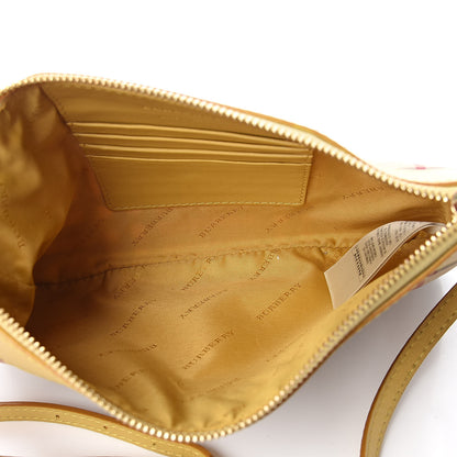 Burberry Horseferry Check Peyton Crossbody Clutch Bag Yellow 5 of 9