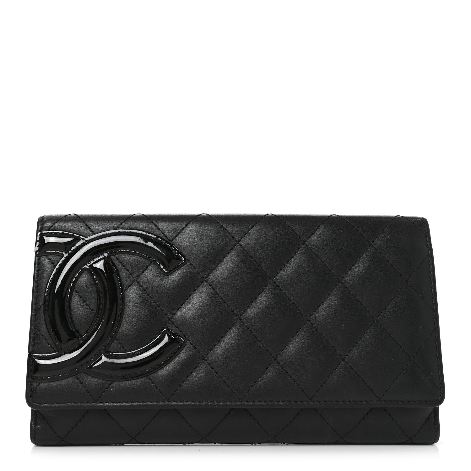 Chanel Calfskin Quilted Cambon Long Double Wallet Black 1 of 8