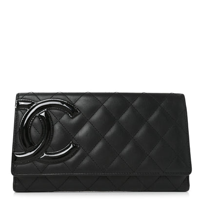 Chanel Calfskin Quilted Cambon Long Double Wallet Black 1 of 8