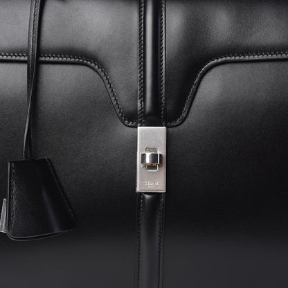 Celine Satinated Calfskin Medium 16 Top Handle Bag Black 10 of 10
