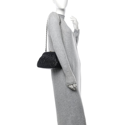 Chanel Lambskin Quilted CC Kisslock Clutch Black 2 of 12