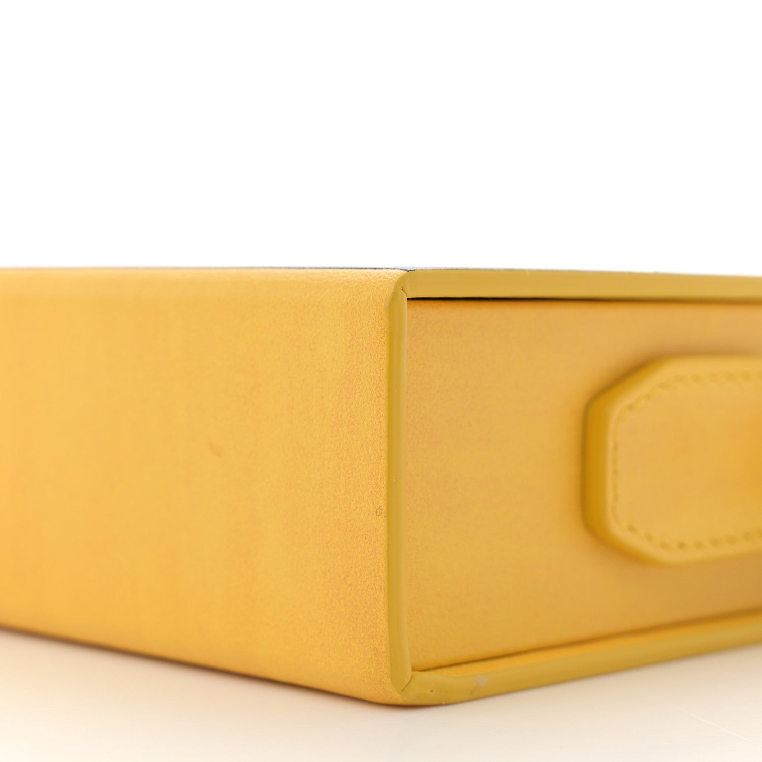 Fendi Vitello Fluffy Logo Horizontal Box Crossbody Bag Yellow Box Black 10 of 14