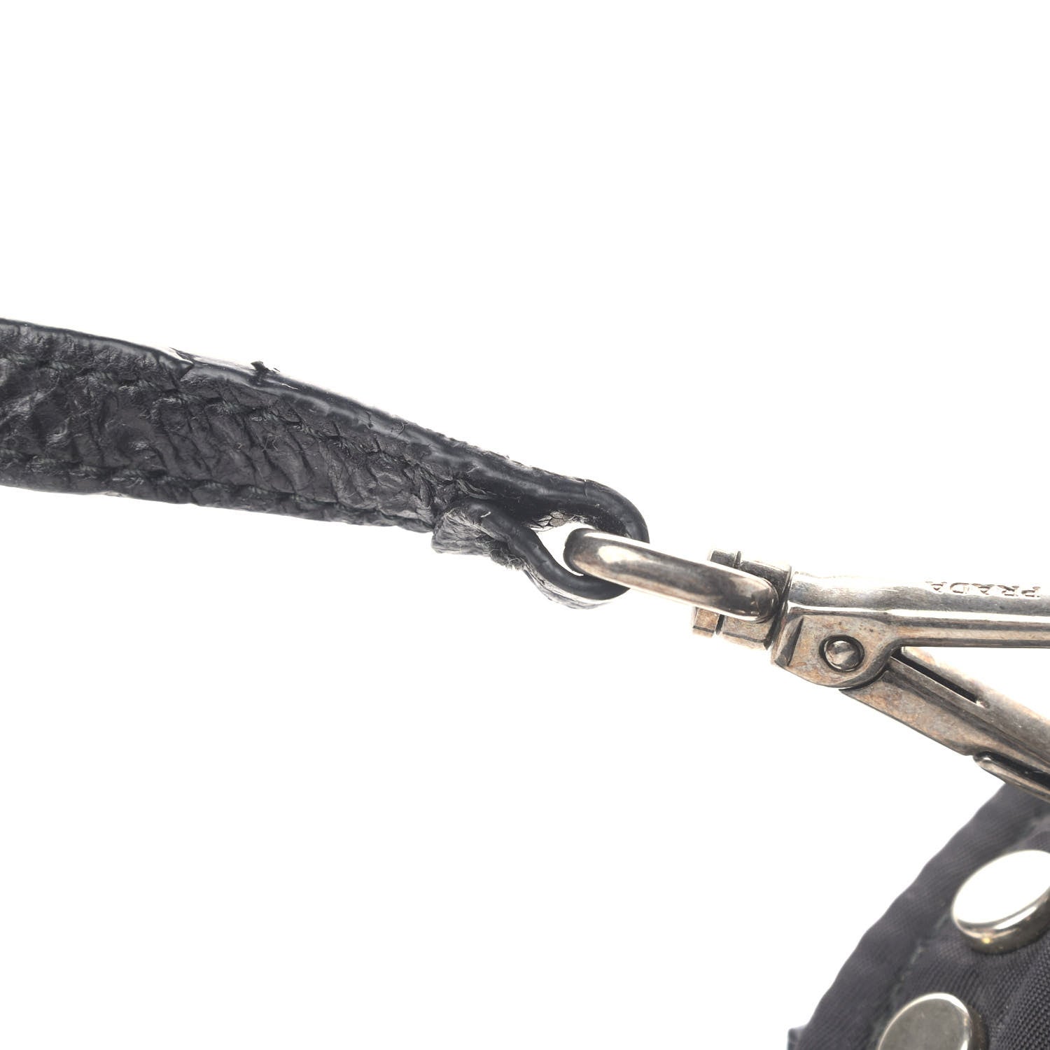 Prada Tessuto Nylon Studded Etiquette Flap Black 7 of 7