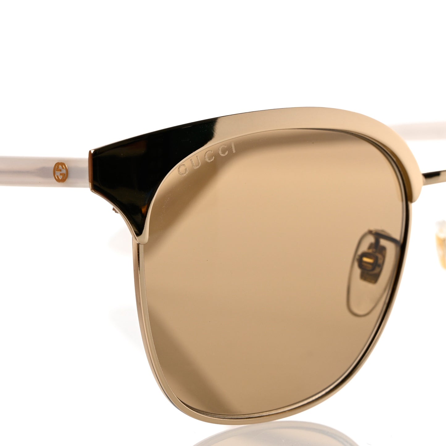 Round Metal Sunglasses GG0244S Gold