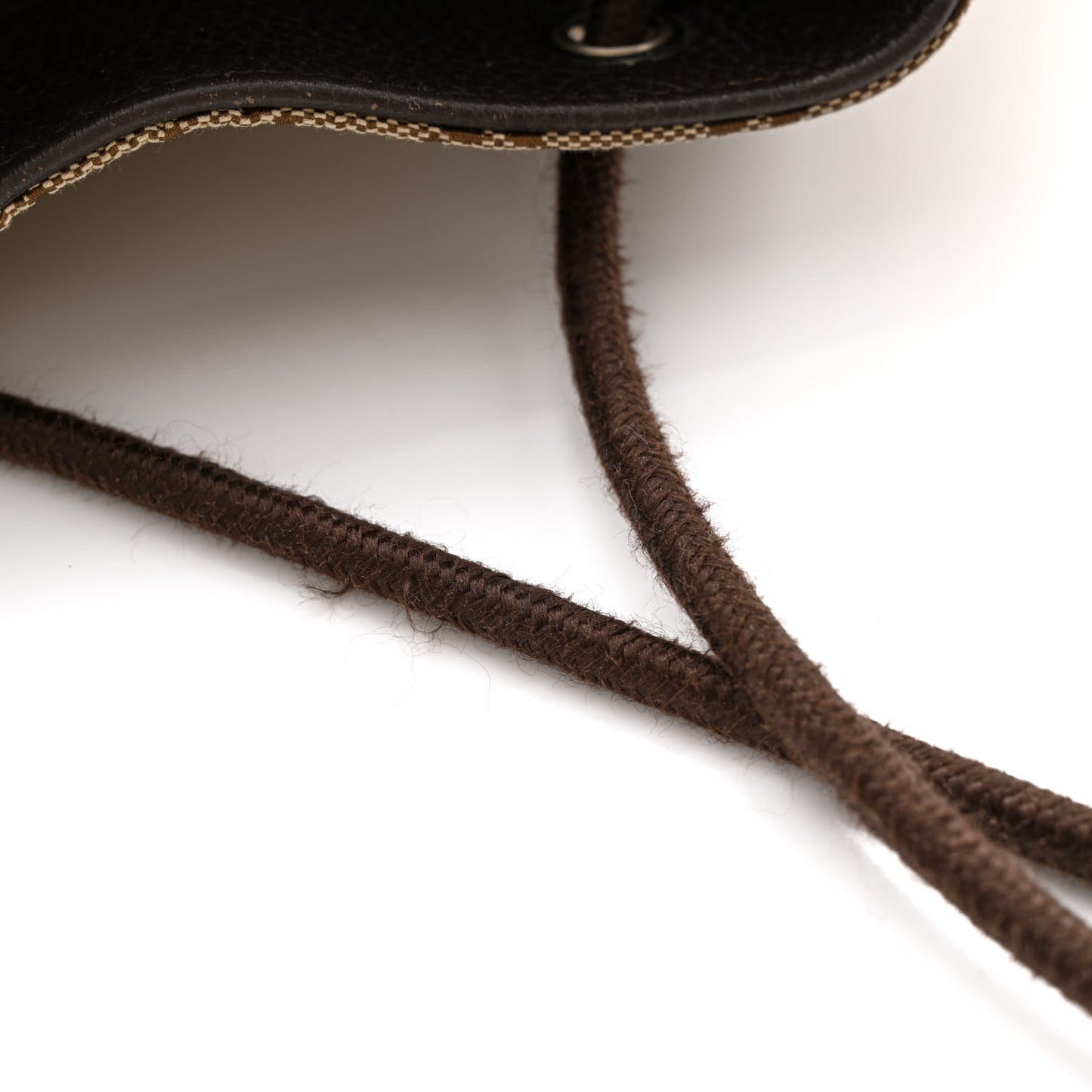 Monogram Dollar Calfskin O Drawstring Backpack Beige Ebony Testa di Moro Dark Chocolate