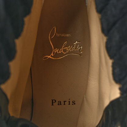 Christian Louboutin Calfskin Suede Cake Velvet Studded Dakita Lug 70 Boots 37.5 Black 7 of 8