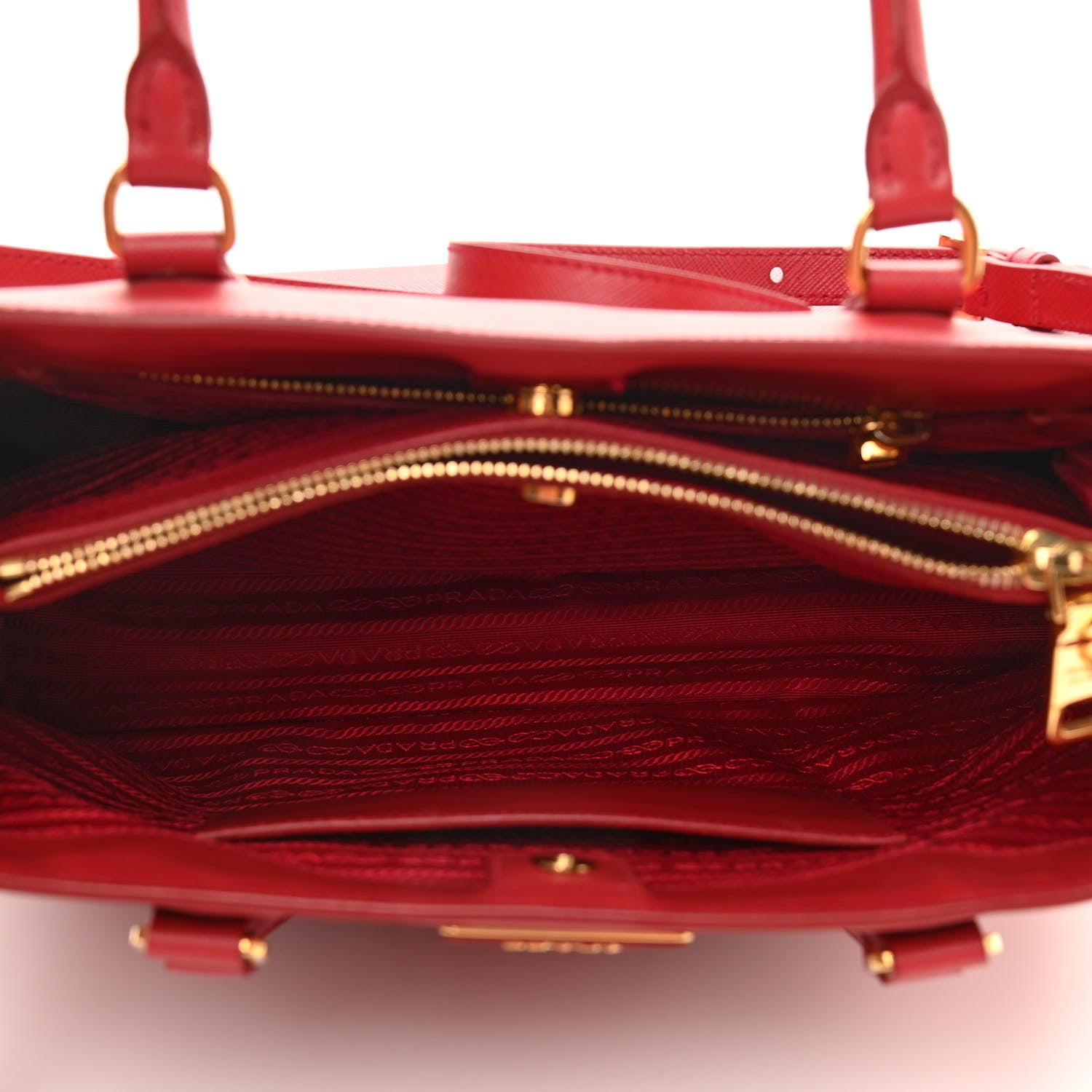 Prada Saffiano Lux Medium Tote Fuoco 11 of 19
