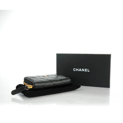 Chanel Caviar Quilted Zip Coin Purse Black 4 of 7