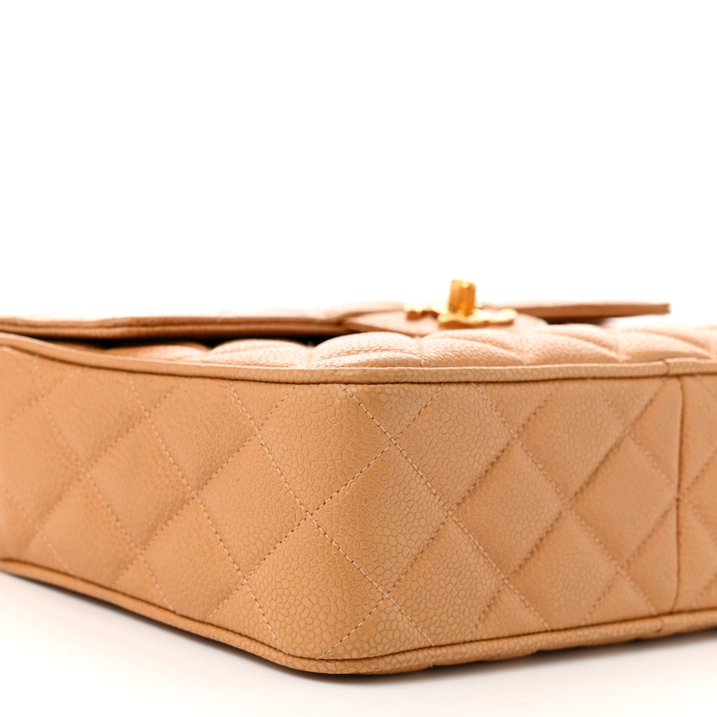 Caviar Quilted Camera Case Beige