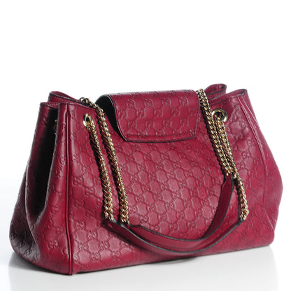 Gucci Soft Guccissima Medium Emily Shoulder Bag Classic Ruby 3 of 8
