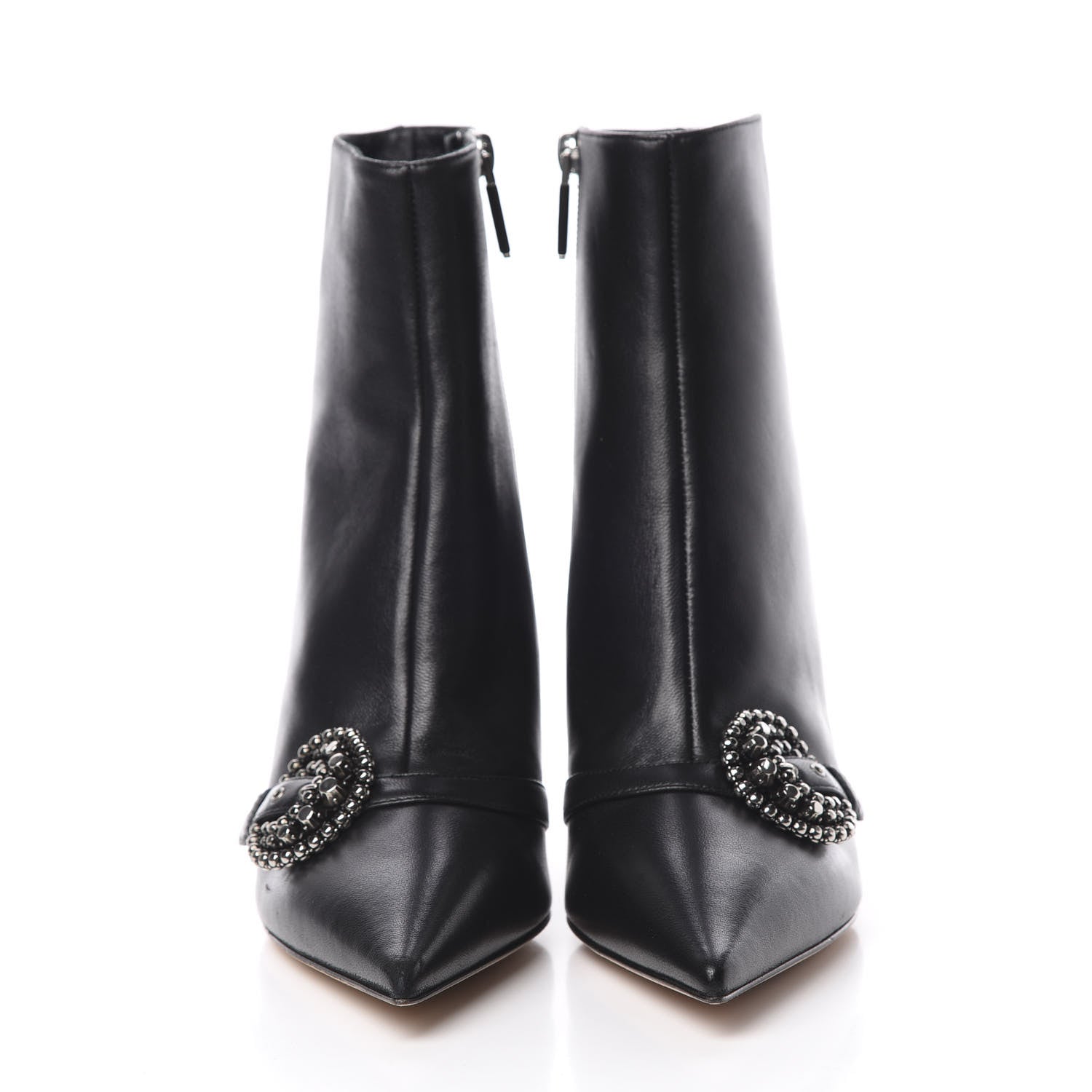 Christian Dior Lambskin Studded Buckle Ankle Boots 38.5 Black 2 of 9