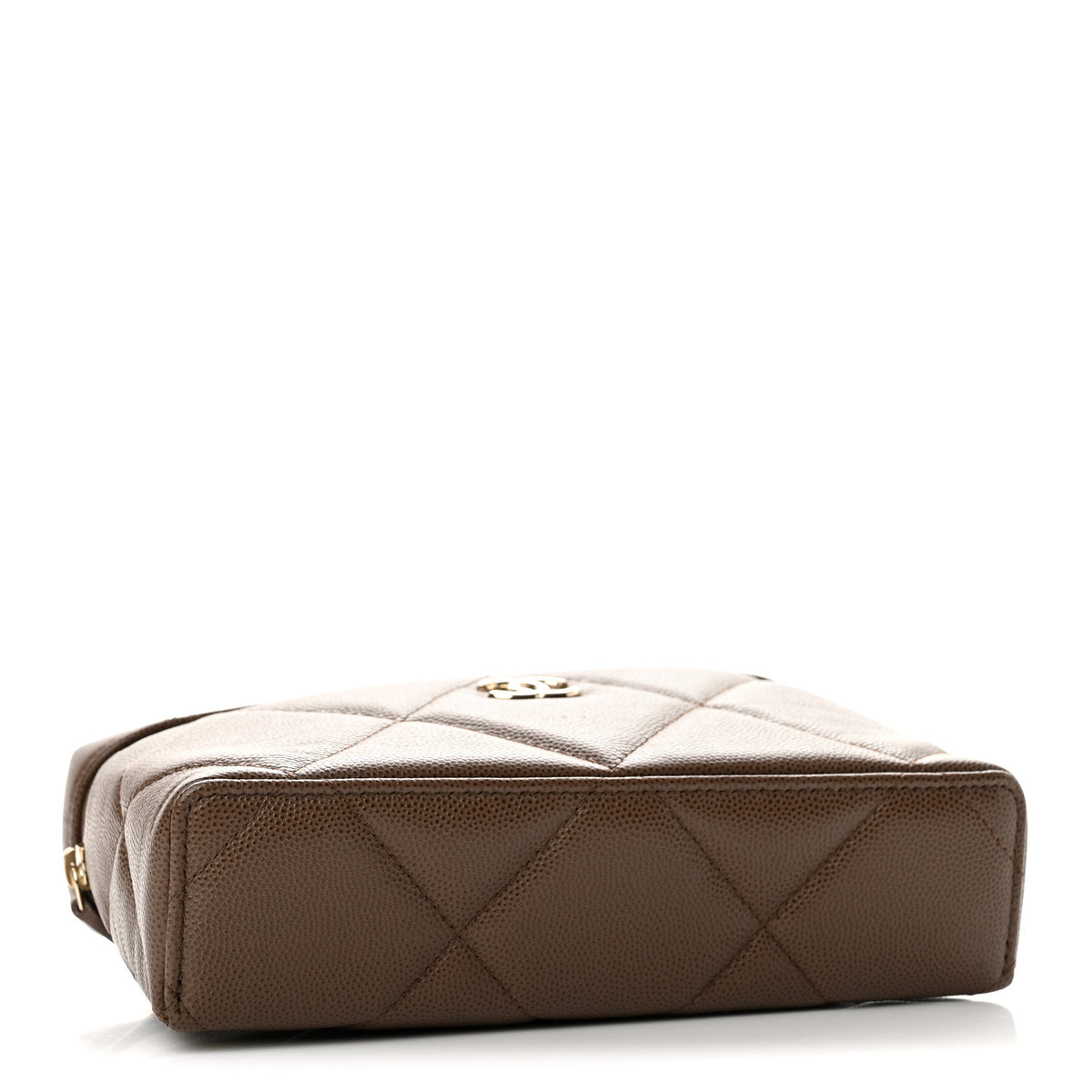 Chanel Caviar Quilted Top Handle Slim Vanity With Chain Light Brown 4 of 12
