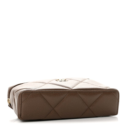 Chanel Caviar Quilted Top Handle Slim Vanity With Chain Light Brown 4 of 12