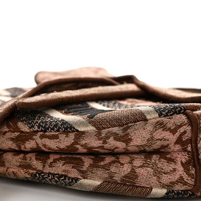Christian Dior Canvas Embroidered Brocart Saddle Bag Metallic Pink 10 of 12