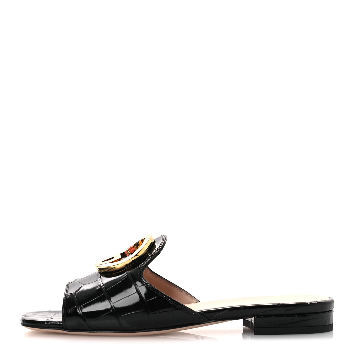 Crocodile Nojum Blondie Slide Sandals 36 Black