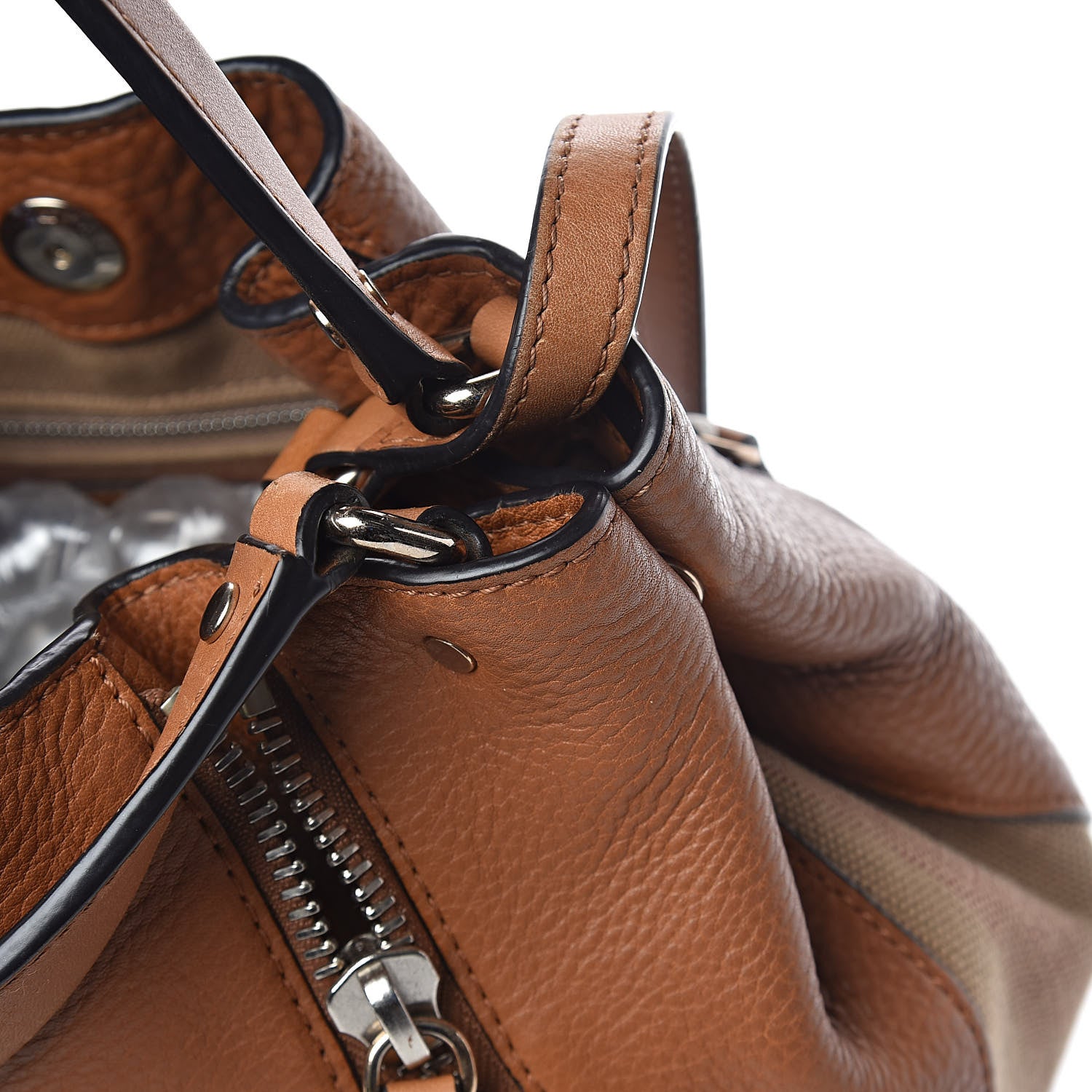 Burberry Grainy Calfskin House Check Small Maidstone Saddle Brown 14 of 15