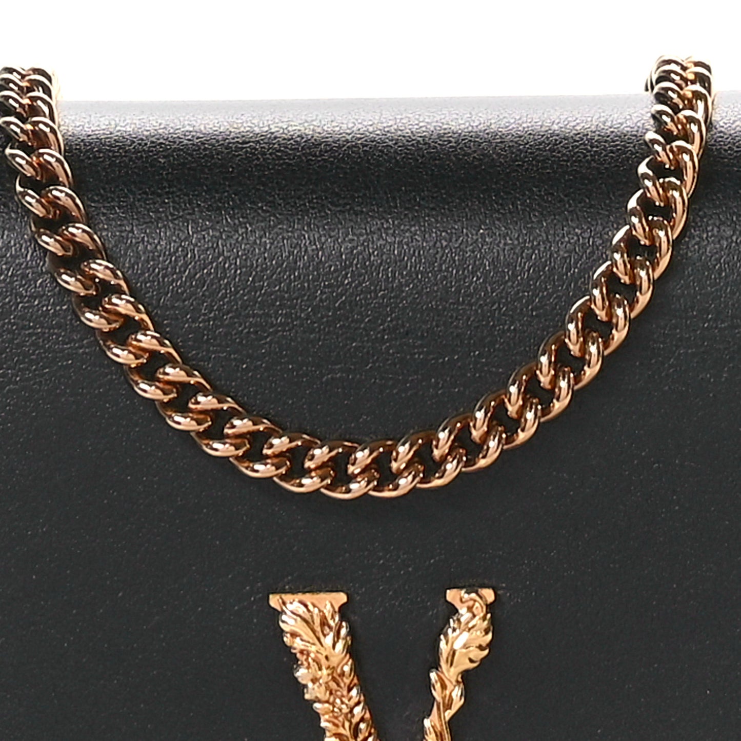 Vitello Mini Virtus Chain Clutch Black
