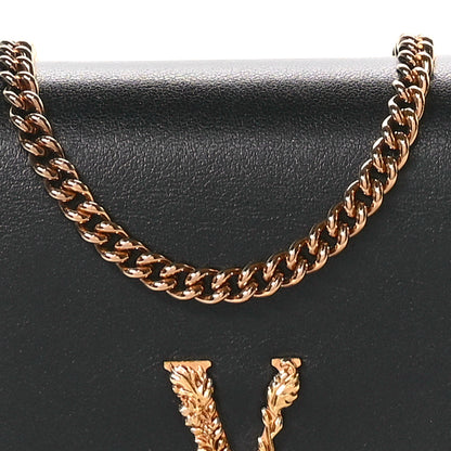 Versace Vitello Mini Virtus Chain Clutch Black 7 of 9