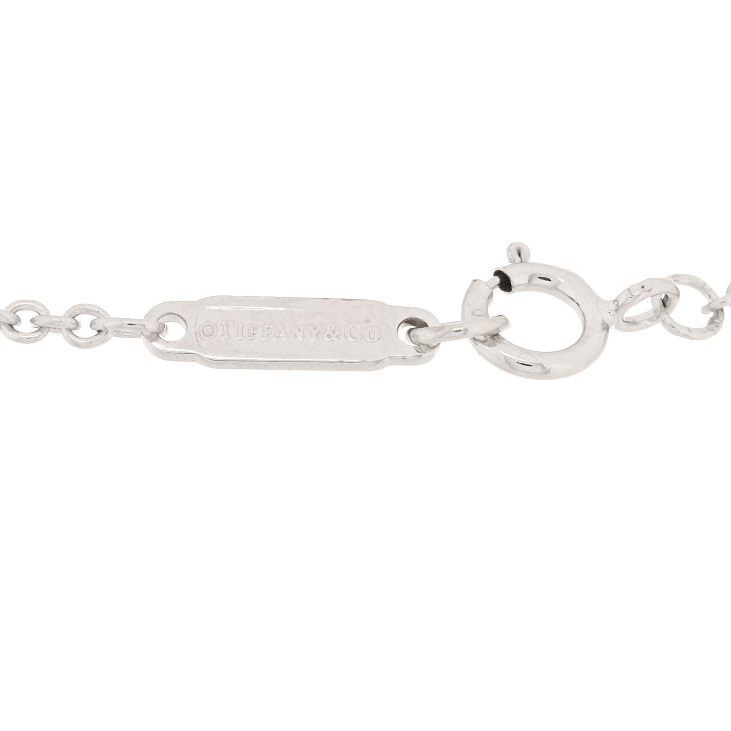 Tiffany 18K White Gold Diamond Tag Chain Bracelet 3 of 4
