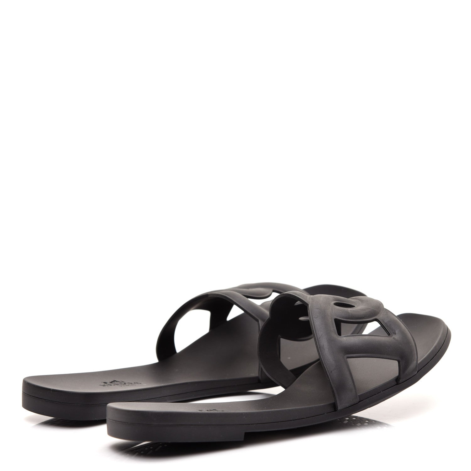 Hermes Rubber Aloha Sandals 36 Black 4 of 8