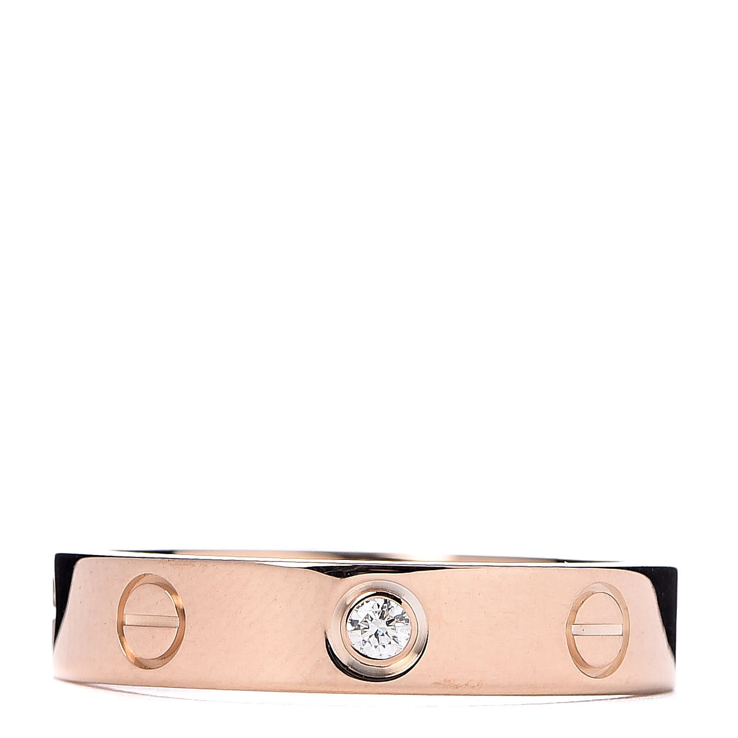 Cartier 18K Pink Gold Diamond 4mm LOVE Wedding Band Ring 52 6 1 of 4
