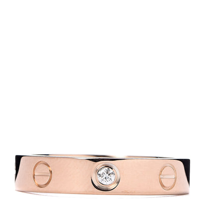 Cartier 18K Pink Gold Diamond 4mm LOVE Wedding Band Ring 52 6 1 of 4