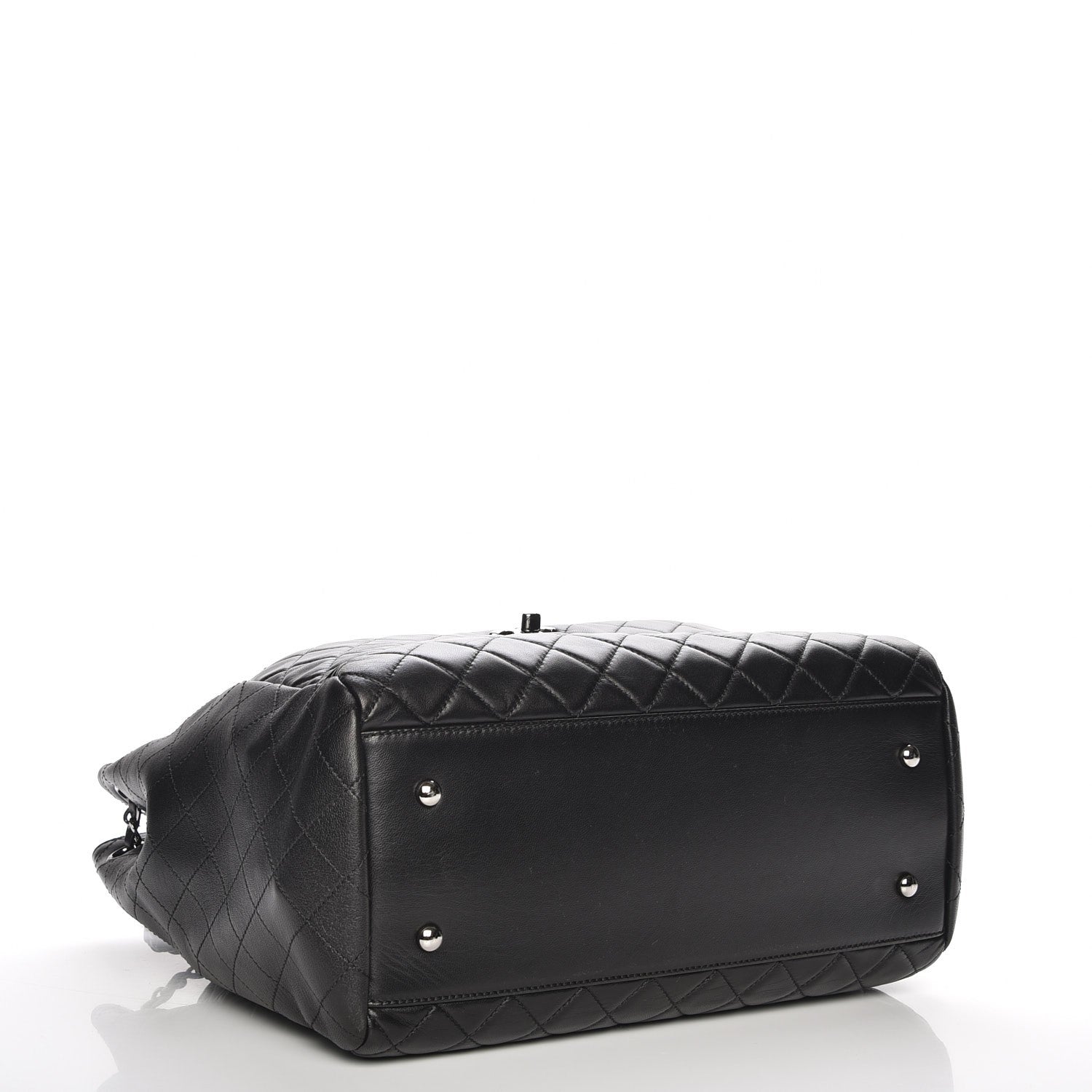 Chanel Lambskin Quilted Large Drawstring Bag Black 5 of 8