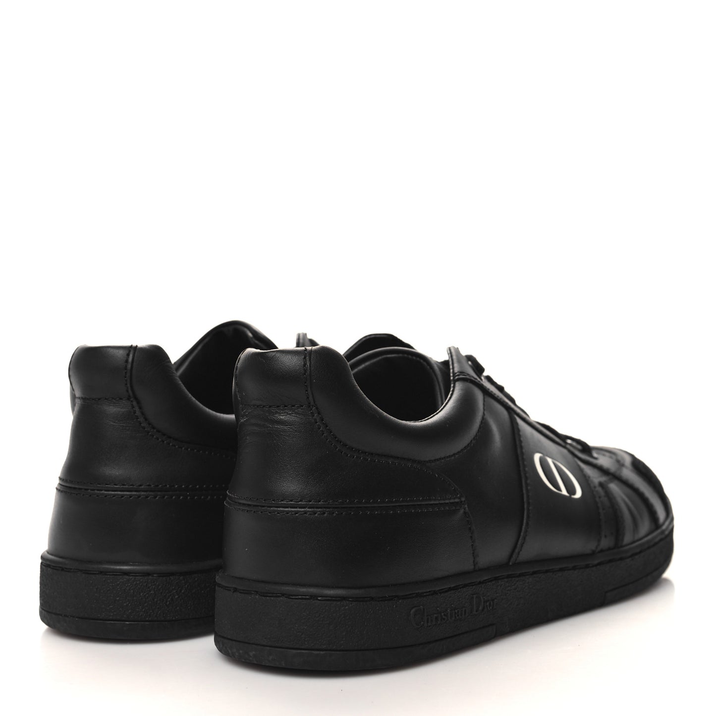 Calfskin Suede Logo Sneakers 37 Black