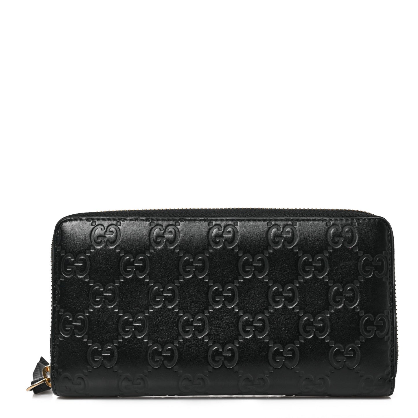 Guccissima Signature Zip Around Wallet Black