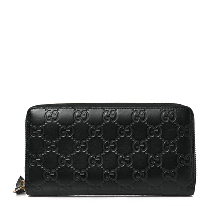 Gucci Guccissima Signature Zip Around Wallet Black 1 of 6