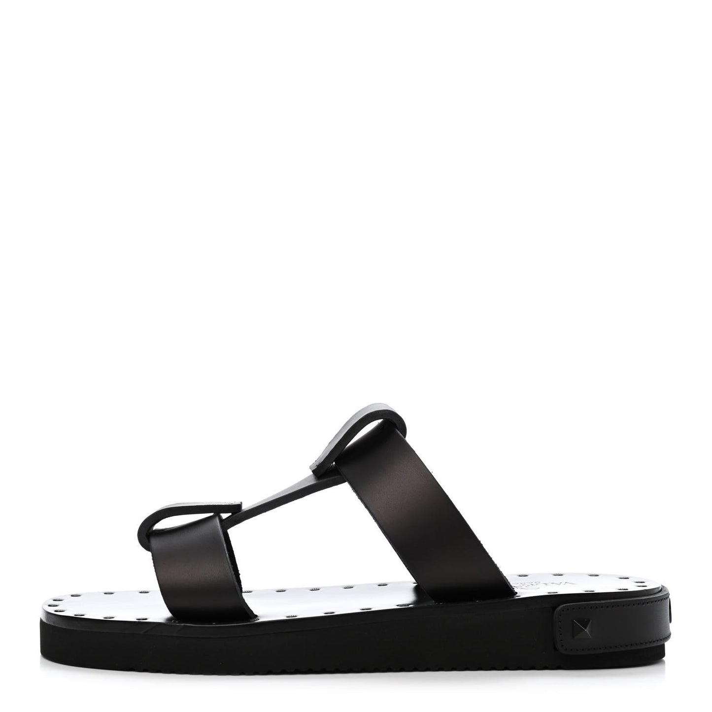 Calfskin Slip On 25mm Platform Sandals 37 Black