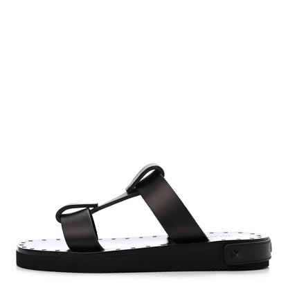 Valentino Garavani Calfskin Slip On 25mm Platform Sandals 37 Black 1 of 13