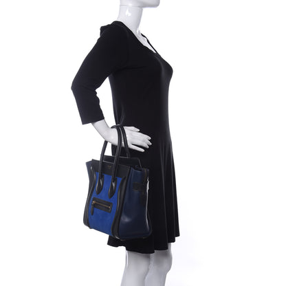 Celine Nubuck Calfskin Suede Micro Tri-Color Luggage Bright Blue 2 of 12