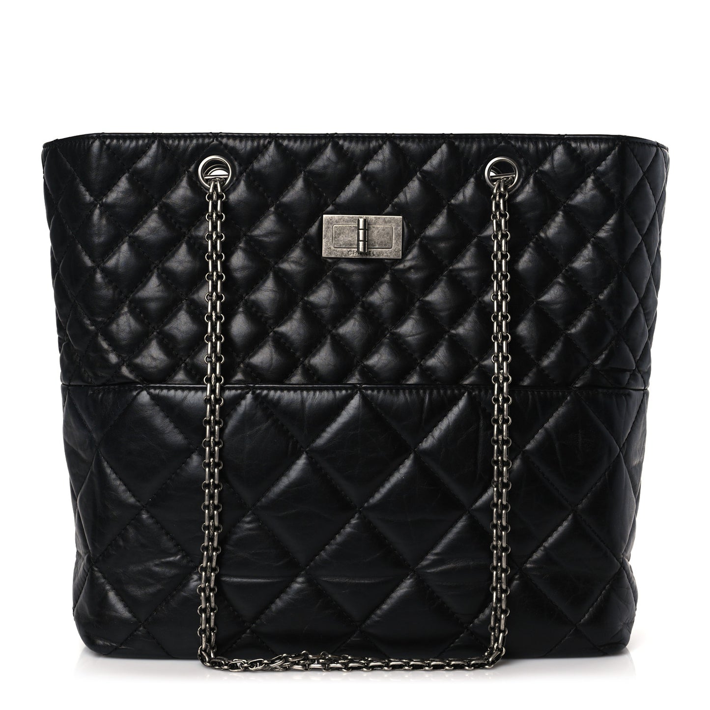 Aged Calfskin Reissue 2.55 Small Tote Black