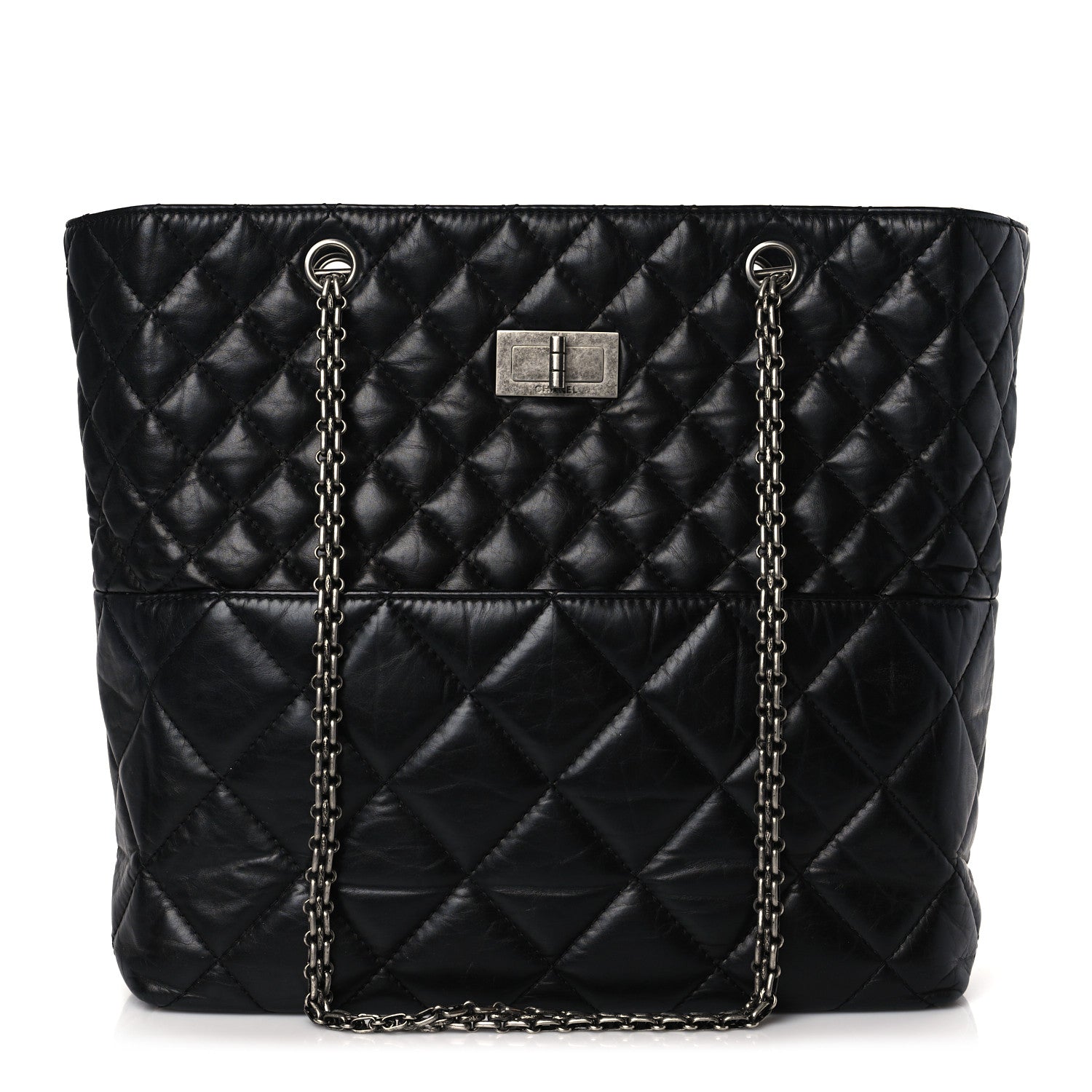 Chanel Aged Calfskin Reissue 2.55 Small Tote Black 1 of 9