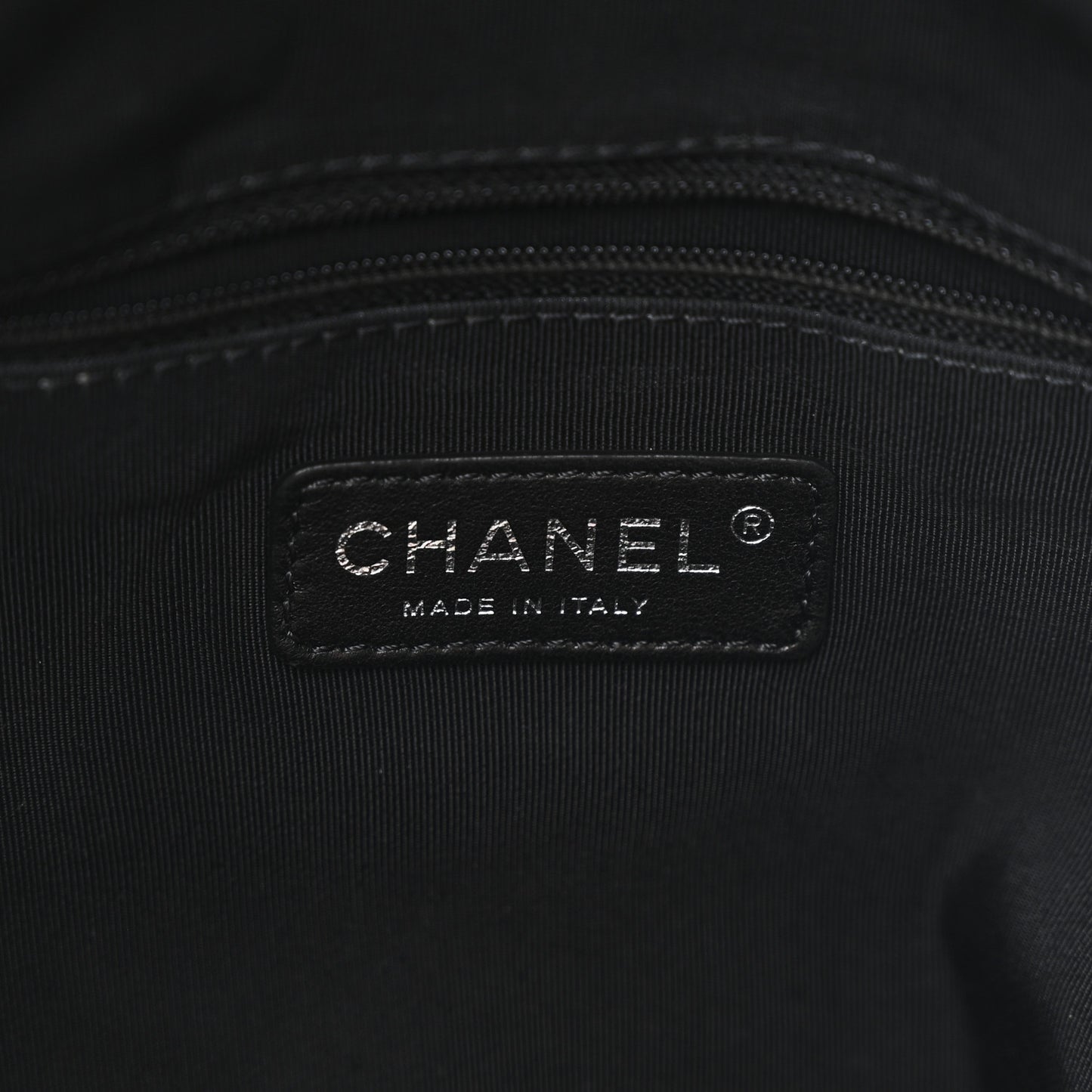 Glazed Calfskin Quilted Large Chain Me Tote Dark Grey