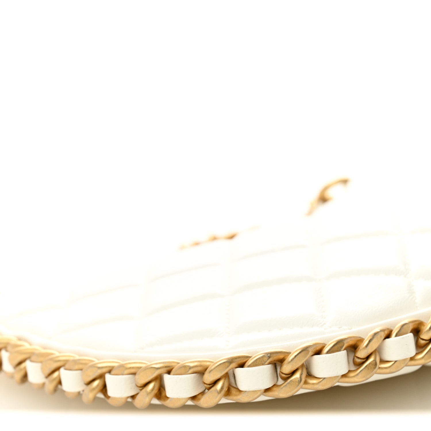 Chanel Shiny Crumpled Lambskin Quilted Trendy Chain Around Hobo White 12 of 12
