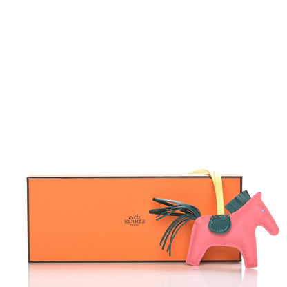 Hermes Milo Lambskin Grigri Rodeo Horse Bag Charm PM Rose Azalee Malachite Lime 4 of 4