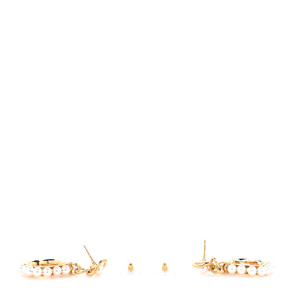 Chanel Pearl CC Drop Earrings Gold 3 of 5