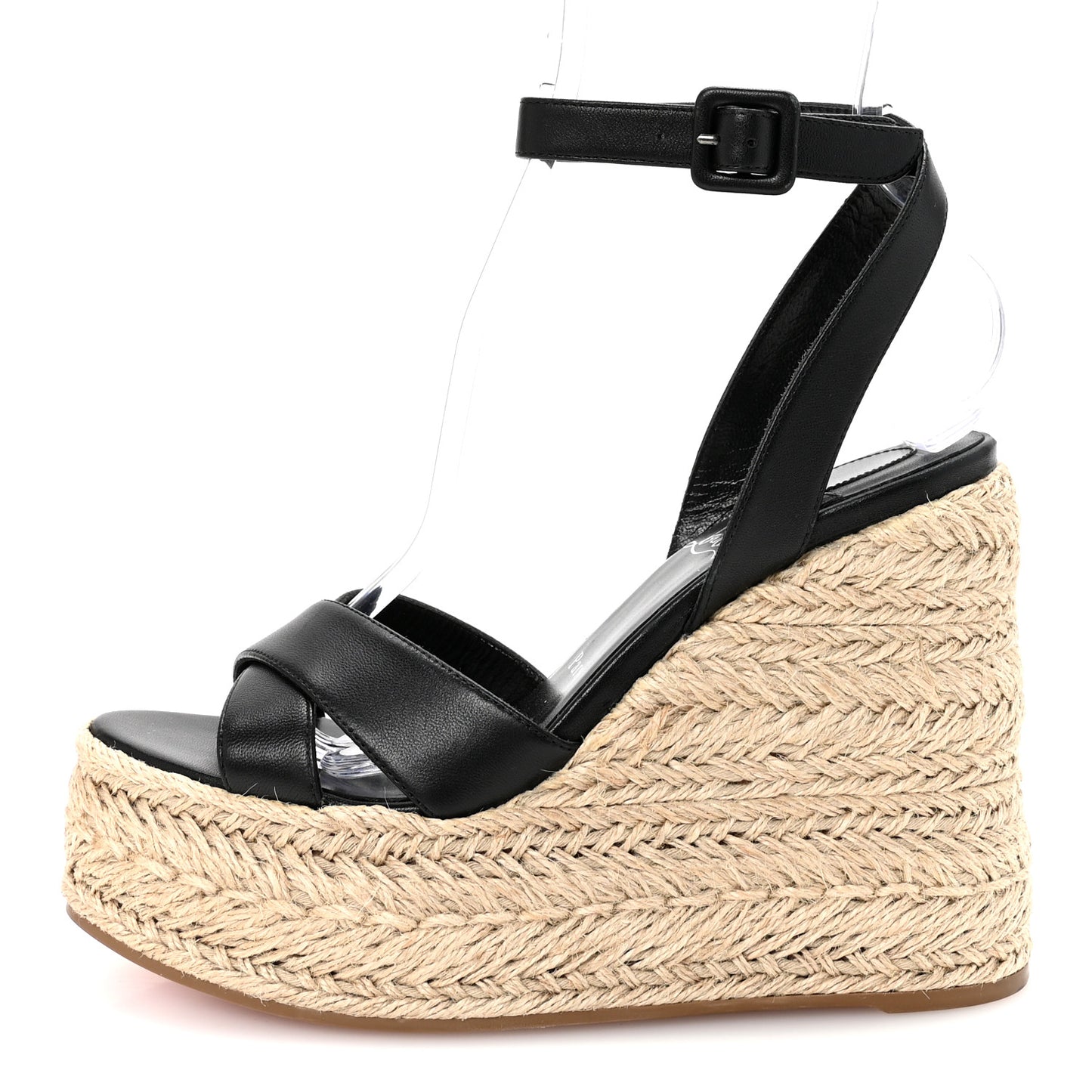 Goatskin Mariza Zeppa 130 Espadrille Sandals 37 Black